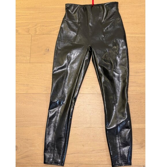 NWOT SPANX Faux Patent Leather Leggings Size M - Picture 2 of 3